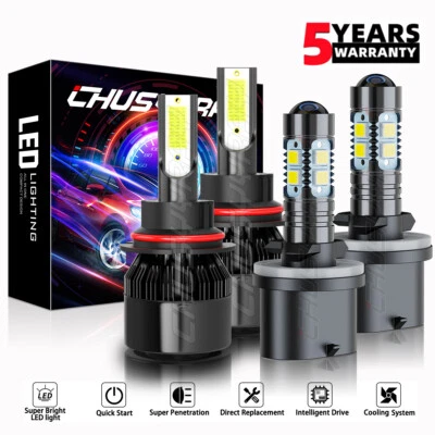 Combo de faros LED altos/bajos + faros antiniebla 6000K para Pontiac Grand AM 1999-2005 Foto 1 de 4