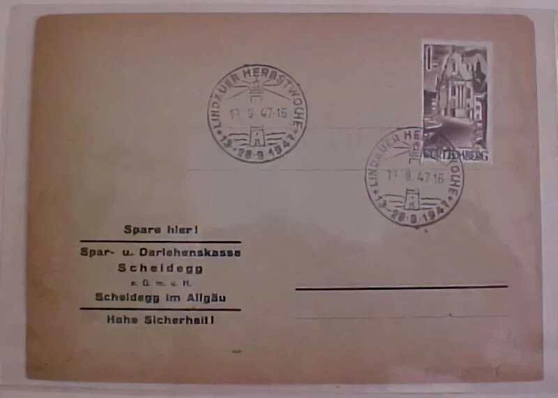 GERMAN  LINDAUER 19-9-47 SINGLE #13 cat.$300E($430.00) - Image 1 of 1