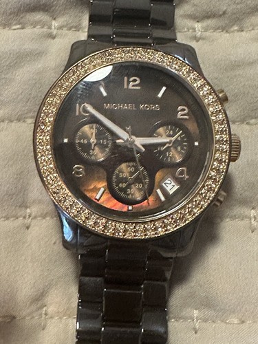 Orologio Michael Kors Cronografo Runway MK5517 Donna Marrone Espresso Ceramica