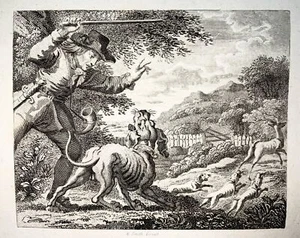 1793 The Old Hound, Smith Sc Aesop Fabel, Radierung - Bild 1 von 2