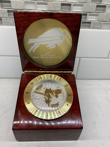 Buffalo Bills Wooden Desk Clock, very rare! Cover