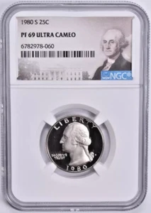 1980-S PF69 Ultra CAMEO Washington Quarter NGC Brown Special label - Picture 1 of 2