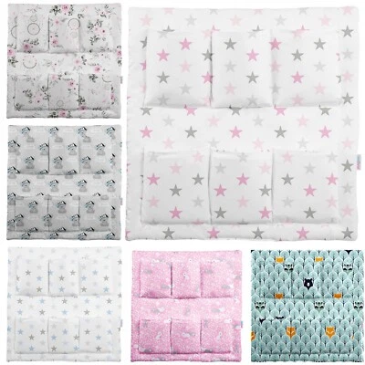 BABYMAM Kinderbett ordentlich Baby 100 % Baumwolle Organizer Bett Kinderzimmer hängende Aufbewahrung 6 Taschen