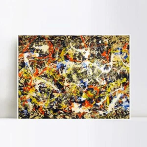 Framed Wall Art Convergence by Jackson Pollock Canvas Giclee Print Art  24"x32"  - Picture 1 of 5