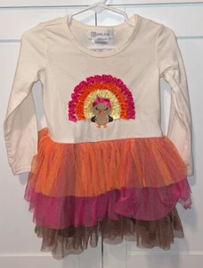 Bonnie Jean Mädchen Größe 2T Thanksgiving Türkei Kleid siehe Bilder ohne Leggings - Bild 1 von 6