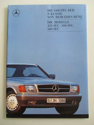 Mercedes-Benz S-Klasse Coupé 420 SEC 500 SEC 560 SEC C126 Prospekt brochure 1987 - Image 1 of 4