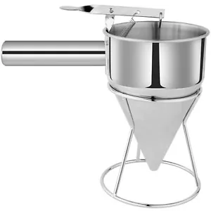 EgieMr Stainless Steel Pancake Batter Dispenser Funnels with Stand Silver - Picture 1 of 7