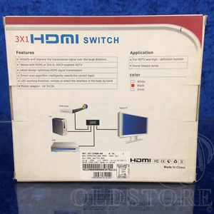 ►ELCART HDMI SWITCH 3X1◄BOX NERO DI COMMUTAZIONE SELETTORE FONTI TV 42/12460/00 - Imagen 1 de 8