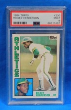 1984 TOPPS # 230 Rickey Henderson PSA 9 MINT # 66511497  OAKLAND ATHLETICS !!!