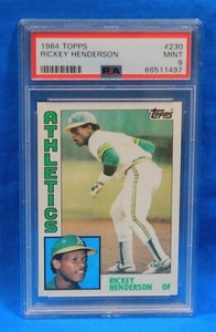 1984 TOPPS # 230 Rickey Henderson PSA 9 MINT # 66511497  OAKLAND ATHLETICS !!!