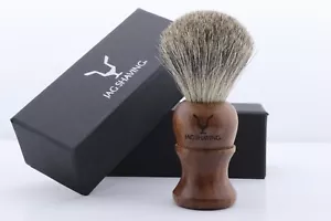 Nuevo cepillo de afeitar para cabello súper tejón de primera calidad con mango de madera premium - Imagen 1 de 7