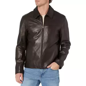 Cole Haan Herren Glatt Echtleder Kragen Jacke - Bild 1 von 5
