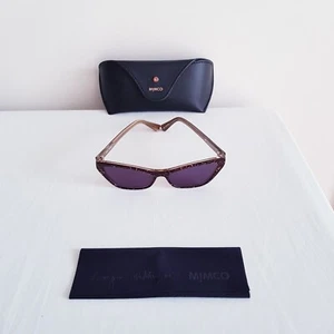 AUTHENTIC -"MIMCO"- WOMEN'S CAT-EYE - STYLE - BROWN & GOLD SUNGLASSES -"BLAZE" - Picture 1 of 15