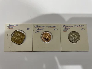 1970's aUNC Caribbean 3 Coin Lot incl 1970 Bahamas 15 Cents Rhombus Coin - Picture 1 of 5
