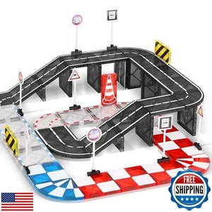 Magnetic Tiles Road Set, Magnetic Blocks Building Toys for 3+ Year Old Boys G - Picture 1 of 5