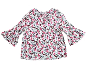 Old Navy Women's Floral Boho Top Size XL Flowy Billow Sleeves Tie Neckline EUC - Picture 1 of 11