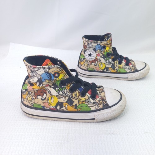 Scarpe sneakers alte Converse All Star Chuck Taylor Looney Tunes bambino taglia 8