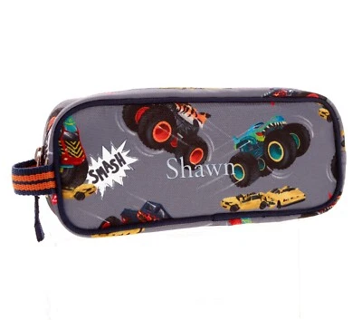 Disney School Pottery Barn Hot Wheels Monster Truck Car PENCIL CASE BAG pre k , - Image 1 of 3