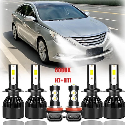 Kit combinado de 6 bombillas LED + faros antiniebla para Hyundai Sonata 2011 2012 - 2014 Foto 1 de 4
