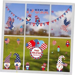 4th of July Window Clings,9 Sheets Independence Day Decor,July Multicolor - Picture 1 of 6