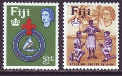 Fiji 1964 SC 206-207 MH Set Scout Foto 1 de 3