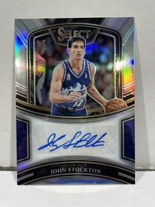 2020-21 Panini Select Signatures Silver Prizm John Stockton auto /49 #SG-JSK