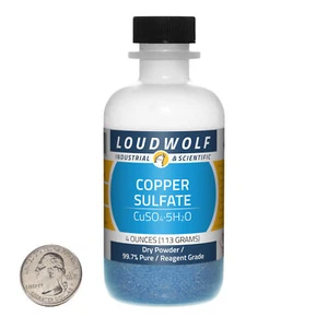 Copper Sulfate / 4 Ounce Bottle / 99.7% Pure Reagent Grade / Dry Powder / USA - Picture 1 of 4