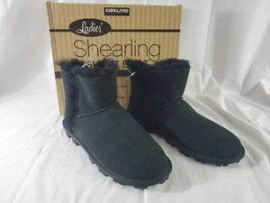 Kirkland Signature Womans Sz 9   EU 40 Sheepskin Black Boots - NEW & FREE SHIP - Picture 1 of 8