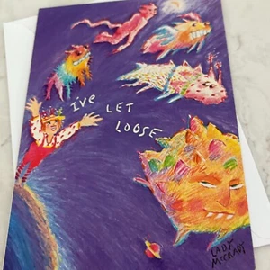 1981 Lady Mccrady's I've Let Loose Merry Christmas Greeting Card with Envelope - Picture 1 of 3