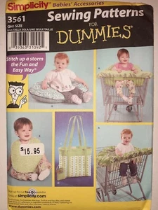 Diaper Bag Bib Shopping Cart Cover Simplicity Sewing Pattern 3561 Dummies UC FF - Picture 1 of 4