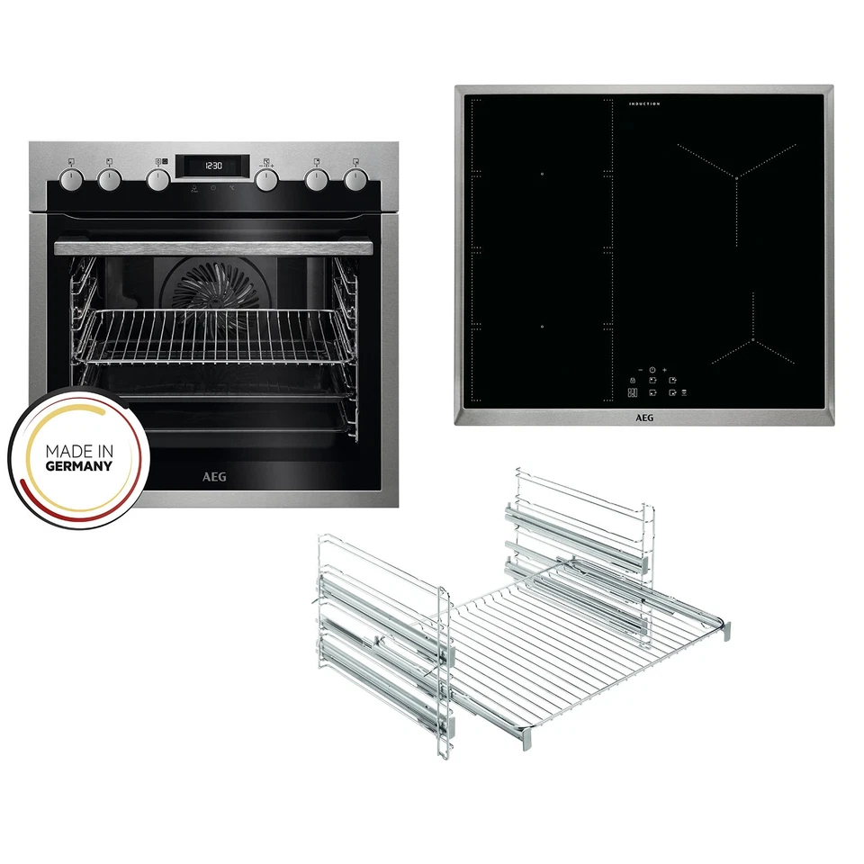AEG Einbauherdset DE-RB-01 Herd ECS455020B mit Kochfeld IEE64070XB - Aussteller - Bild 1 von 4