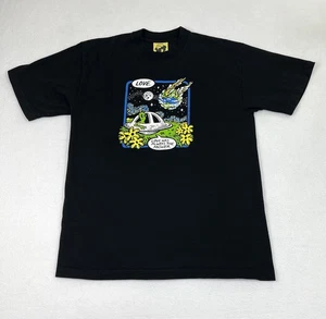 Camiseta Just Okay Hombre M Aliens UFO Love Transmission Algodón Pesado Retro - Imagen 1 de 8