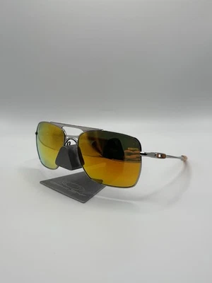 Oakley Deviation Polished Chrome/Fire Orange Iridium Lenses Sunglasses OO4061-03 - Image 1 of 4