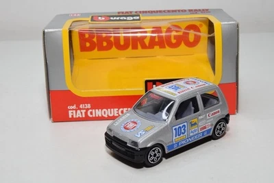 B73 1:43 BBURAGO BURAGO 4138 FIAT CINECENTO #103 RALLY GRIS SIN USAR, EN CAJA... - Imagen 1 de 4