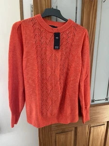 M&S Ladies Tomato Orange Jumper UK24 - Picture 1 of 7