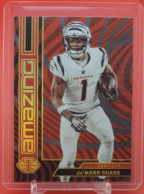2023 Ja'Marr Chase/75 Illusions #7 Amazing Red Insert Parallel Bengals Panini  - Image 1 of 4