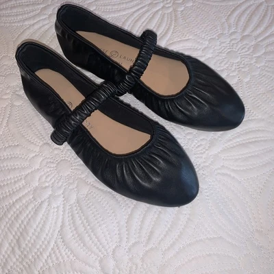 Lavandería China Mary Jane Pisos Negros Talla 6 1/2 Foto 1 de 4