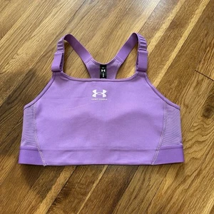 Under Armour HeatGear High Support Crossback Sport BH Lila Größe Large Neu mit Etikett - Bild 1 von 15