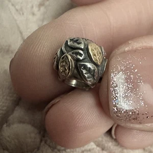 Original Pandora Charm Silber & 14 Karat Gold Blätter 790429 - Bild 1 von 6