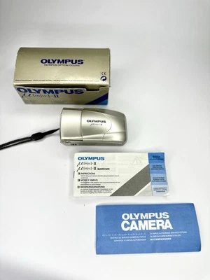 Film Camera Olympus mju II Stylus Epic 35mm Compact with 35 mm F2.8 Lens Boxed - Image 1 of 4