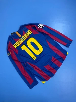 Camiseta de fútbol local FC Barcelona 2005/2006 manga larga - Camiseta Ronaldinho #10 Foto 1 de 4