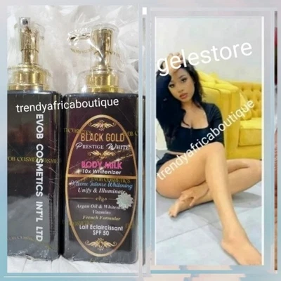 Black GOLD PRESTIGE WHITE body Lotion 550ml X 1  Bottle 10x Whitenizer Spf50 - Image 1 of 2