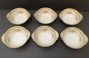 6 tazones de sopa de crema Noritake Rosanne de doble mango taza - Imagen 1 de 6