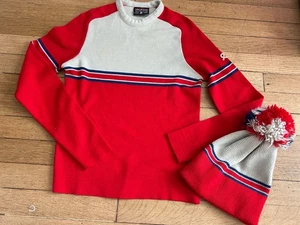 Suéter y sombrero de lana vintage Demetre para mujer talla grande 100 % lana invierno años 70’s - Imagen 1 de 7