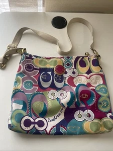 Coach 19454 Poppy Pop C Spotlight Tote Shoulder Bag Gold Multi Color RARE - Picture 1 of 11