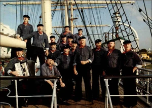 2857 Langen SHANTY-CHOR BREMERHAVEN Postkarte mit Autogrammen Unterschriften - Picture 1 of 2