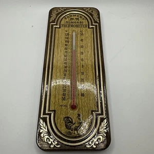 "Termometro almanacco contadino vintage copertura latta pubblicità con gallo 9" - Foto 1 di 5