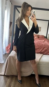 Vintage Jones New York Tuxedo Suit Dress Size 8 Long Sleeve - Picture 1 of 12