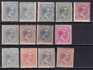 1896 - España - Filipinas - Alfonso XIII - Edifil 117/130 sin 118 - MNH/MH - Imagen 1 de 2