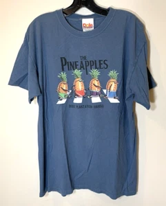 Camiseta Dole Piña Para Hombre Grande Hawaii Beatles Abbey Road 100% Algodón Azul - Imagen 1 de 7